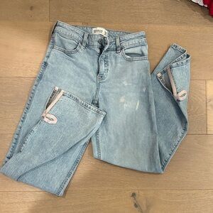 Abercrombie Kids Light Blue Jeans with Pink Details